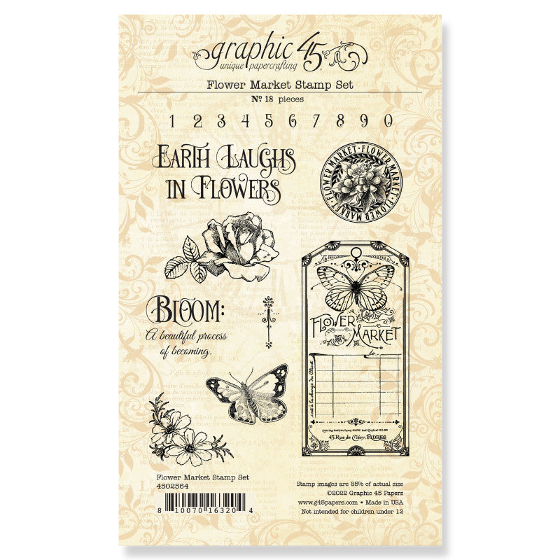 Graphic 45 Flower Market Stamp Set